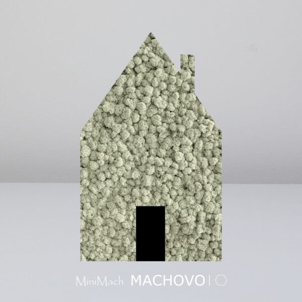 Machový obraz - domček biely-min
