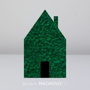 Machový obraz - domček tmavo zelený-min