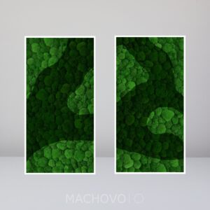 Machová zostava - obdĺžnik 2ks kopcovitý zelená mix