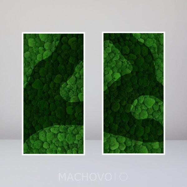Machová zostava - obdĺžnik 2ks kopcovitý zelená mix