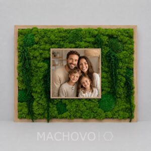 Machový obraz s vlastnou rodinnou fotografiou v čiernom ráme