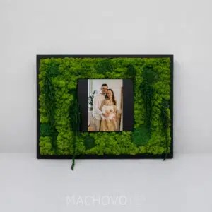 Machový obraz s vlastnou rodinnou fotografiou v čiernom ráme